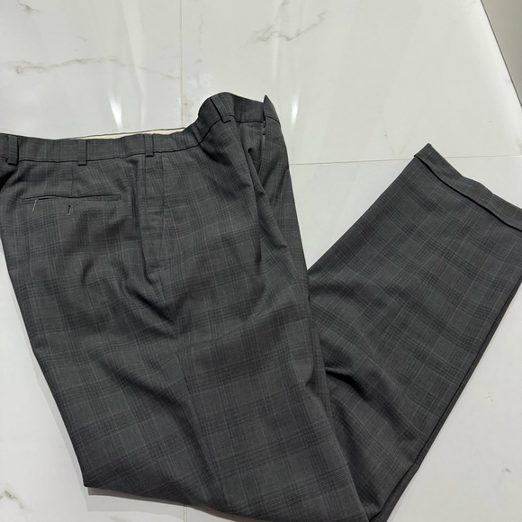 Brooks Brothers Fitzgerald Plaid Trousers Grey Checkered 38R - Picture 1 of 5